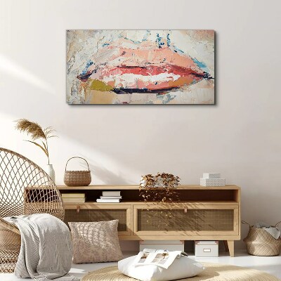 Delicate lips in pastel shades Canvas wall art