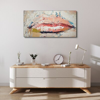 Delicate lips in pastel shades Canvas wall art
