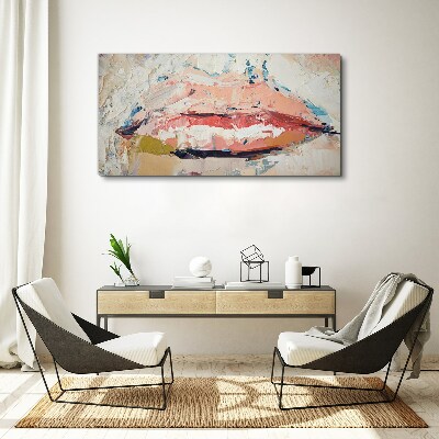 Delicate lips in pastel shades Canvas wall art