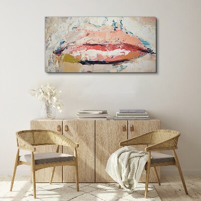 Delicate lips in pastel shades Canvas wall art