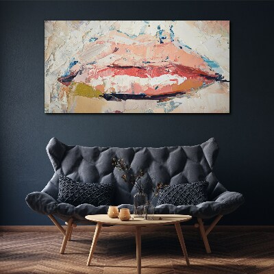 Delicate lips in pastel shades Canvas wall art