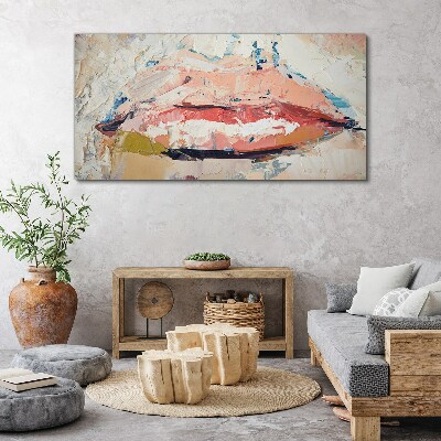 Delicate lips in pastel shades Canvas wall art