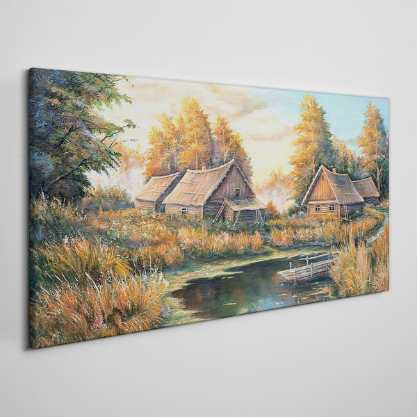A peaceful rural landscape in the morning Print on canvas