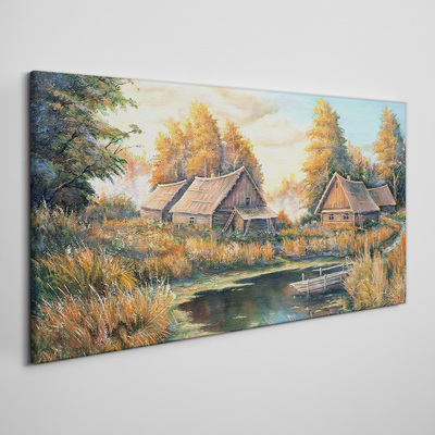 A peaceful rural landscape in the morning Print on canvas
