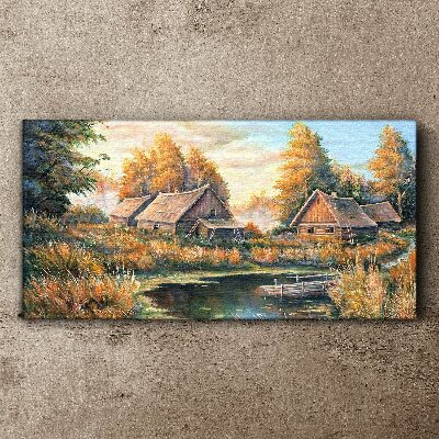 A peaceful rural landscape in the morning Print on canvas