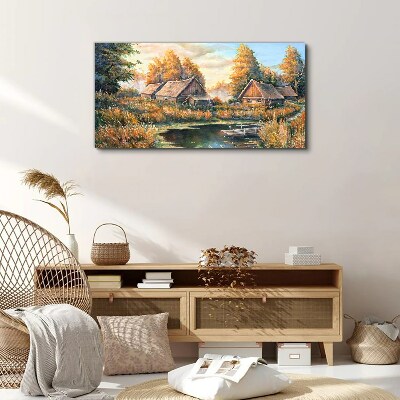 A peaceful rural landscape in the morning Print on canvas