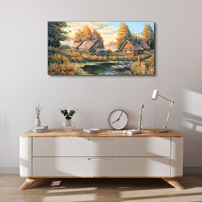 A peaceful rural landscape in the morning Print on canvas