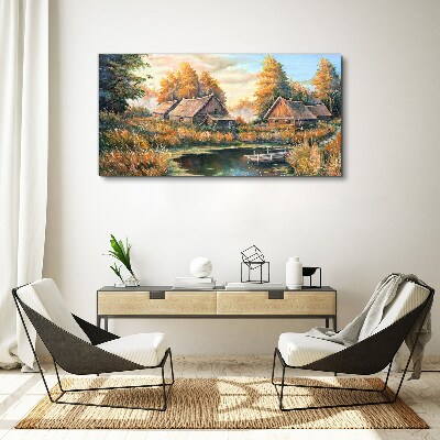 A peaceful rural landscape in the morning Print on canvas
