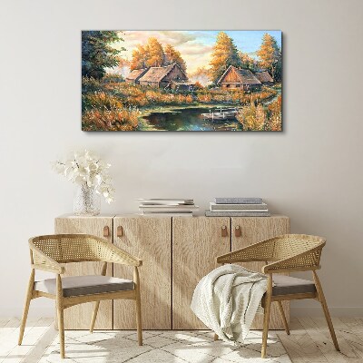 A peaceful rural landscape in the morning Print on canvas