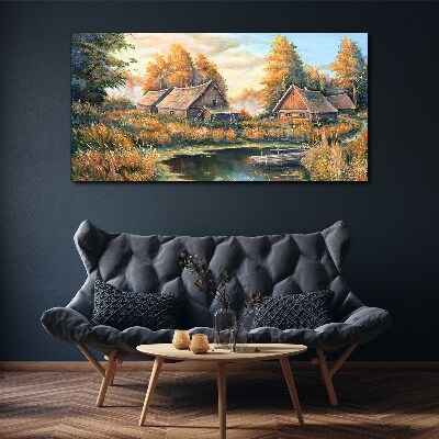 A peaceful rural landscape in the morning Print on canvas