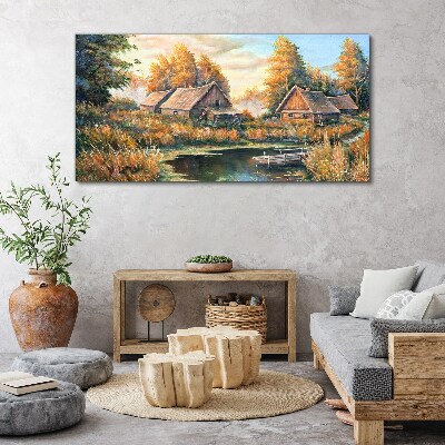 A peaceful rural landscape in the morning Print on canvas