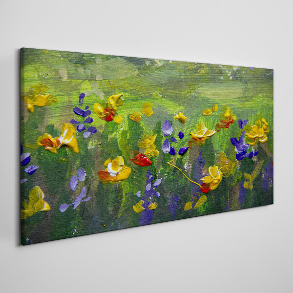 A floral landscape in spring colors Canvas wall art
