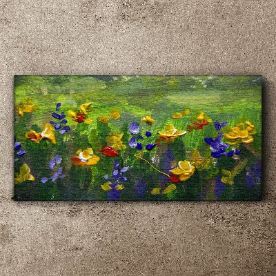 A floral landscape in spring colors Canvas wall art