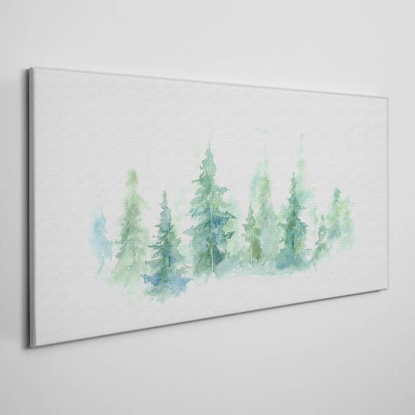 Green forest fog Canvas wall art