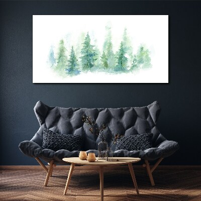 Green forest fog Canvas wall art
