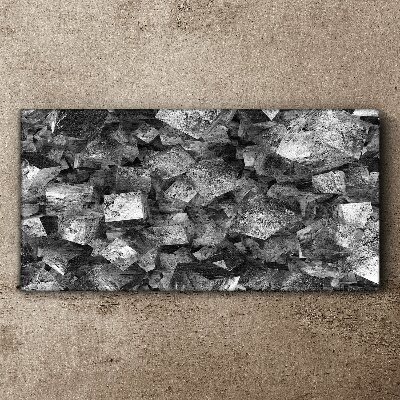 Abstract cubes in monochromatic tones Print on canvas