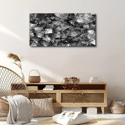 Abstract cubes in monochromatic tones Print on canvas