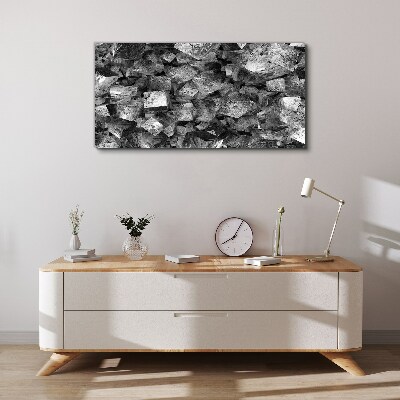 Abstract cubes in monochromatic tones Print on canvas
