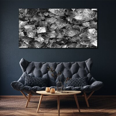 Abstract cubes in monochromatic tones Print on canvas