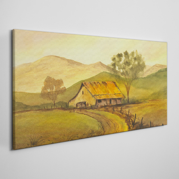 A peaceful rural landscape in the morning Print on canvas