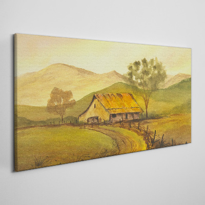 A peaceful rural landscape in the morning Print on canvas