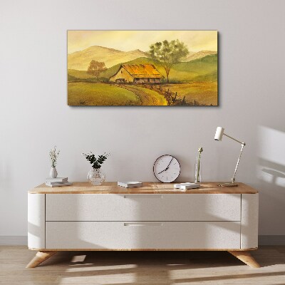 A peaceful rural landscape in the morning Print on canvas
