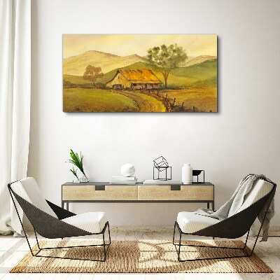 A peaceful rural landscape in the morning Print on canvas
