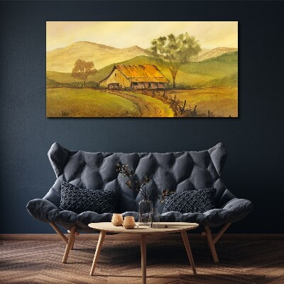 A peaceful rural landscape in the morning Print on canvas