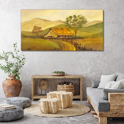 A peaceful rural landscape in the morning Print on canvas