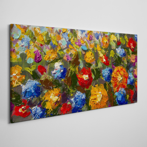 A floral landscape in intense colors Print on canvas