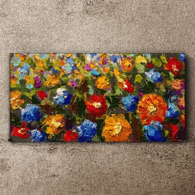 A floral landscape in intense colors Print on canvas