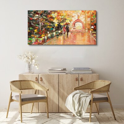 Couple painting trees Canvas Wall art