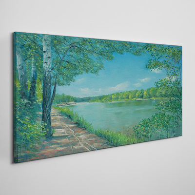 A peaceful path by the water Print on canvas