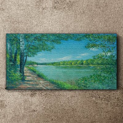 A peaceful path by the water Print on canvas