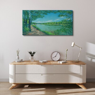 A peaceful path by the water Print on canvas