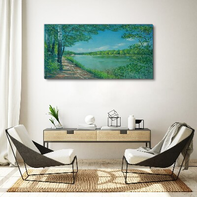 A peaceful path by the water Print on canvas