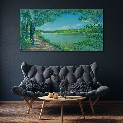 A peaceful path by the water Print on canvas
