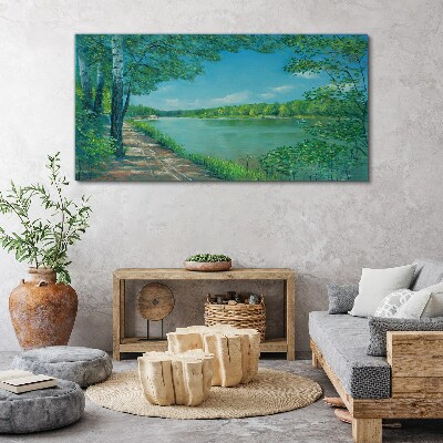 A peaceful path by the water Print on canvas