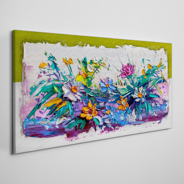 A floral arrangement in intense colours Print on canvas