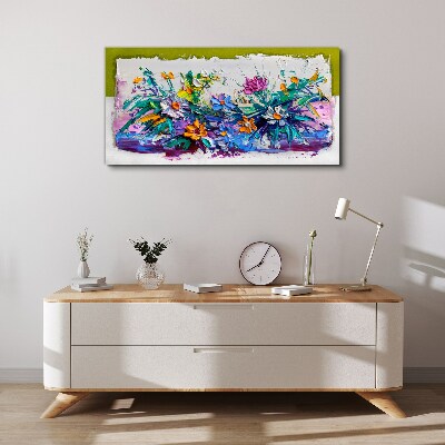 A floral arrangement in intense colours Print on canvas