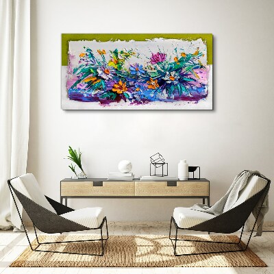 A floral arrangement in intense colours Print on canvas