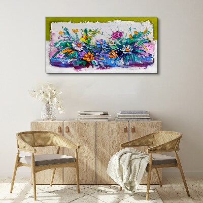 A floral arrangement in intense colours Print on canvas