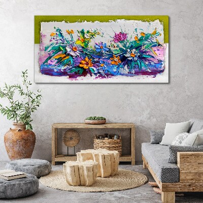 A floral arrangement in intense colours Print on canvas