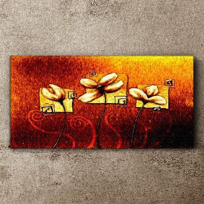 Flowers against the fire Print on canvas