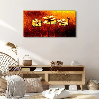 Flowers against the fire Print on canvas