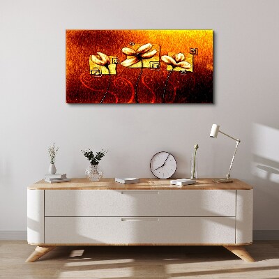 Flowers against the fire Print on canvas