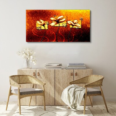 Flowers against the fire Print on canvas