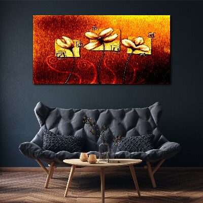 Flowers against the fire Print on canvas