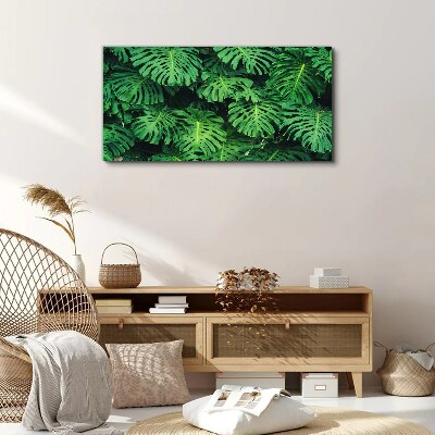Tropical Leaf Mosaic Print on canvas