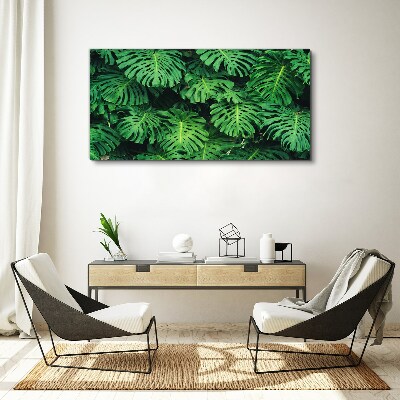 Tropical Leaf Mosaic Print on canvas